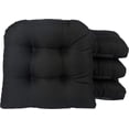 thumbnail image 1 of Klear Vu Gripper Overstuffed Universal Non-Slip Dining Chair Cushions for Kitchen Decor or Office Use, U-Shaped Skid-Proof Seat Pad, 15x15 Inches, 4 Count, Solid Black, 1 of 6