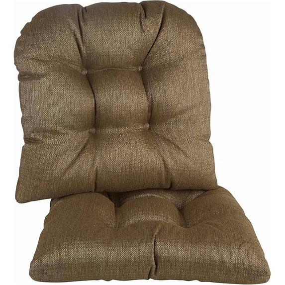 Klear Vu Gripper Overstuffed Universal Non-Slip Dining Chair Cushions for Kitchen Decor or Office Use, U-Shaped Skid-Proof Seat Pad, 17x17 Inches, 2 Count, Gold