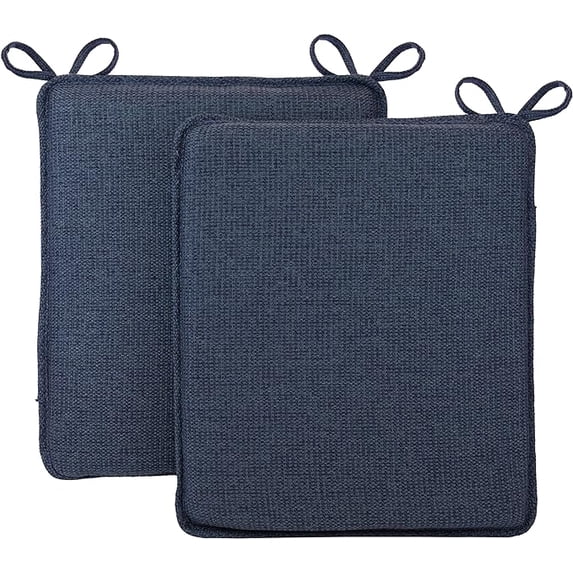 Klear Vu Porch Rocking Chair Cushions Set, Suitable for Living Room Rockers, Stylish Seat and Back Pads Include Fabric Ties, 20" X 17" X 2, Tonic Blue