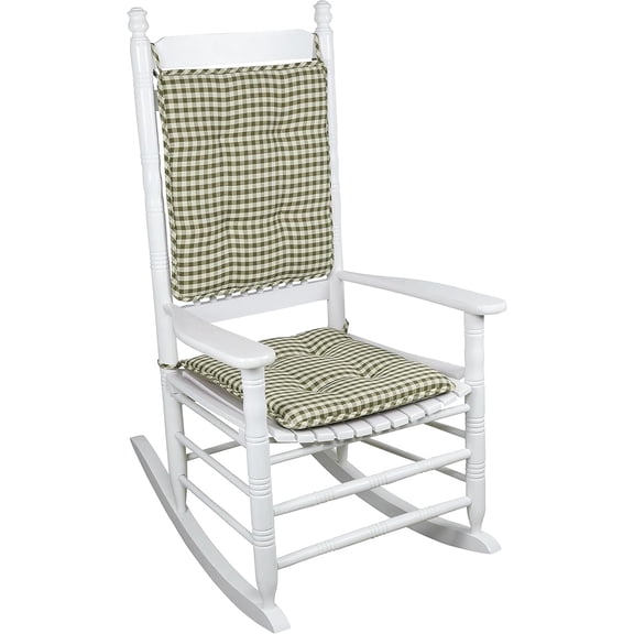 Klear Vu Porch Rocking Chair Cushions Set, Suitable for Living Room Rockers, Stylish Seat and Back Pads Include Non-Slip Bottom + Fabric Ties, 20" X 17" X 2”, Pine