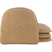 The Gripper Non Slip Chair Cushions, Soft & Comfortable Seat Pad, for Kitchen, Dining or Office, 4 Count, Natural