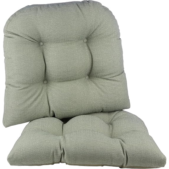 Klear Vu Saturn Non Slip Seat Cushion, Button Tufted Sitting Pillow with Durable Fabric Cover, Ideal for Dining, Office or Rocking Chair, 18" x 20" x 3", Set of 2, Celadon