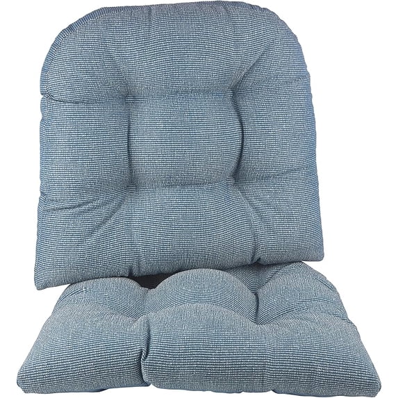 Klear Vu Saturn Non Slip Seat Cushion, Button Tufted Sitting Pillow with Durable Fabric Cover, Ideal for Dining, Office or Rocking Chair, 18" x 20" x 3", Set of 2, Wedge Blue