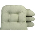 thumbnail image 1 of Klear Vu Gripper Overstuffed Universal Non-Slip Dining Chair Cushions for Kitchen Decor or Office Use, U-Shaped Skid-Proof Seat Pad, 15x15 Inches, 4 Count, Slub Celadon Green, 1 of 5