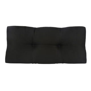 60-inch by 19-inch Tufted Solid Microsuede Bench Cushion Black-Color