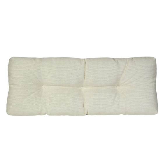 Klear Vu The Gripper Non-Slip Tufted Omega Universal Bench Cushion, 43" x 14 x 3", Ivory