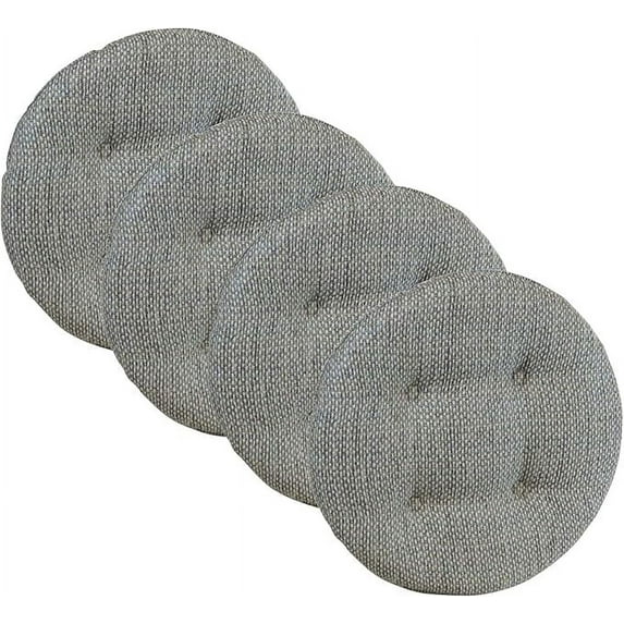 The Gripper Non-Slip Tufted Round Barstool Cushion for Dining Rooms, Cafes, Bars and Restaurants, 14”, 4 Count (Pack of 1), Natural