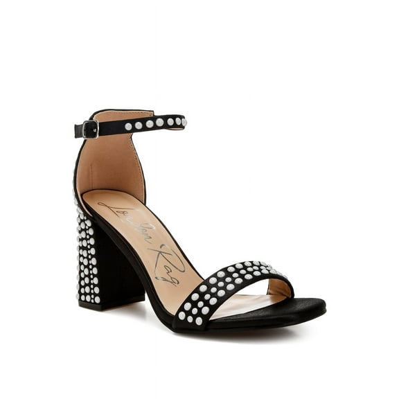 Klebba Pearls Embellished Satin Sandals