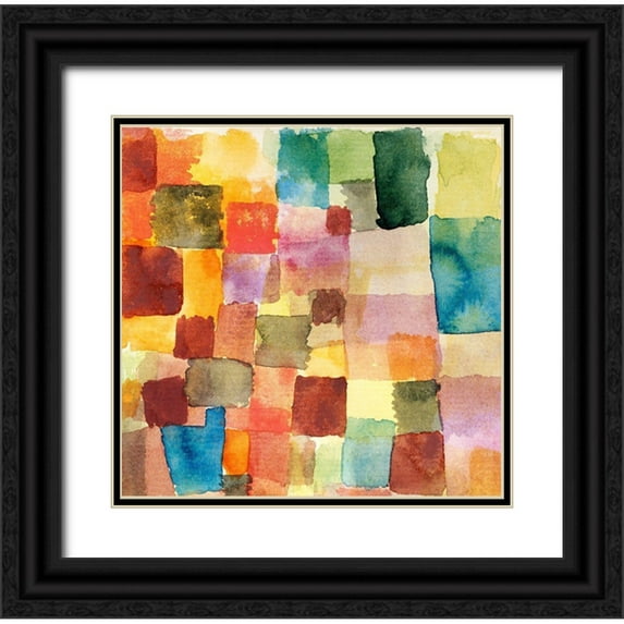 Klee, Paul 12x12 Black Ornate Wood Framed with Double Matting Museum Art Print Titled - Untitled Abstract