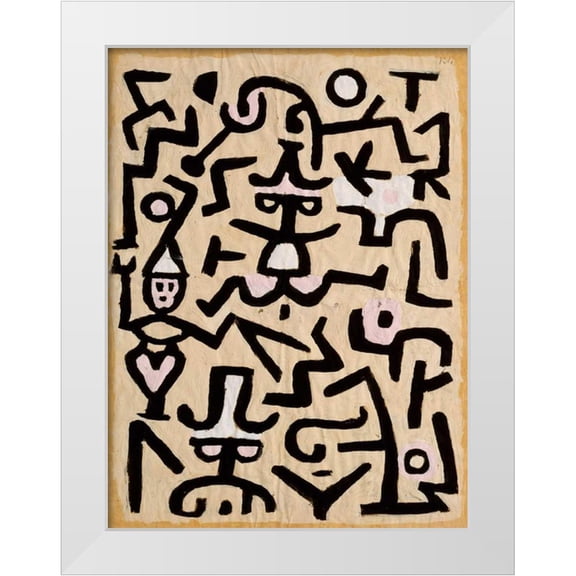 Klee, Paul 12x14 White Modern Wood Framed Museum Art Print Titled - Comedians Handbill