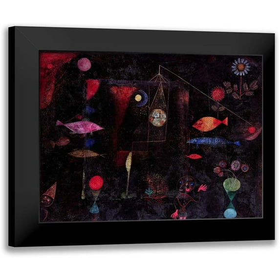 Klee, Paul 14x11 Black Modern Framed Museum Art Print Titled - Fish Magic