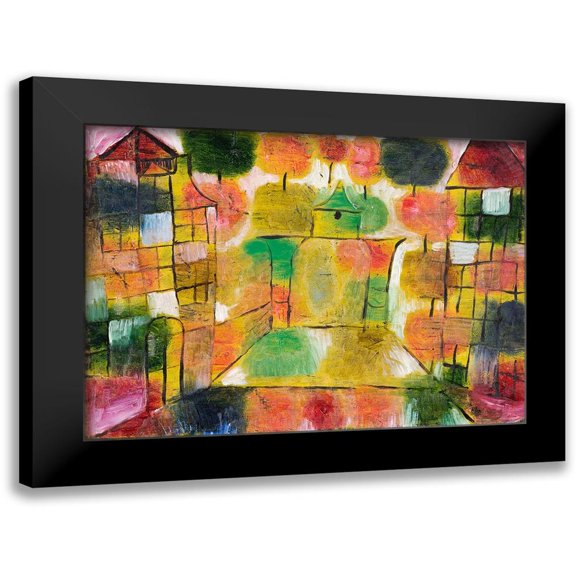 Klee, Paul 14x11 Black Modern Framed Museum Art Print Titled - Tree and Architecture-Rhythms