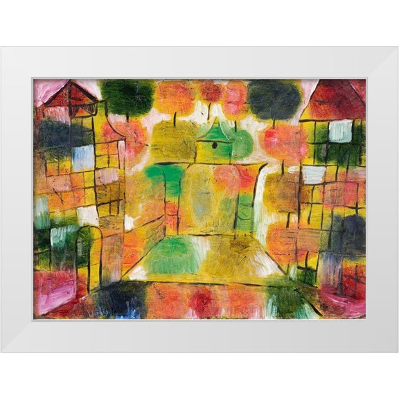 Klee, Paul 14x11 White Modern Wood Framed Museum Art Print Titled - Tree and Architecture-Rhythms