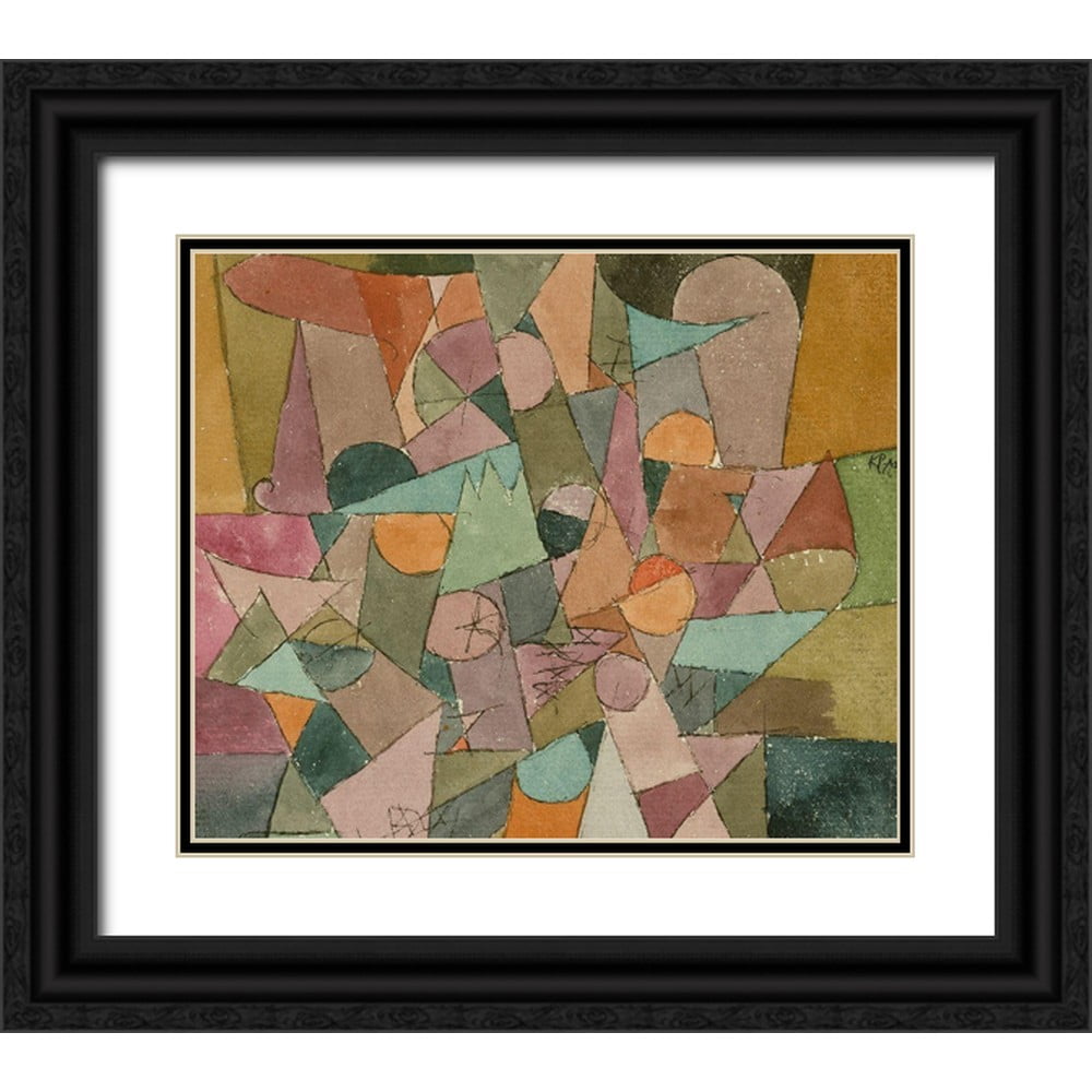 Klee, Paul 14x12 Black Ornate Wood Framed with Double Matting