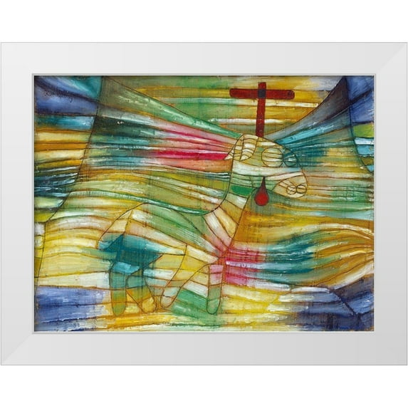 Klee, Paul 14x12 White Modern Wood Framed Museum Art Print Titled - The Lamb