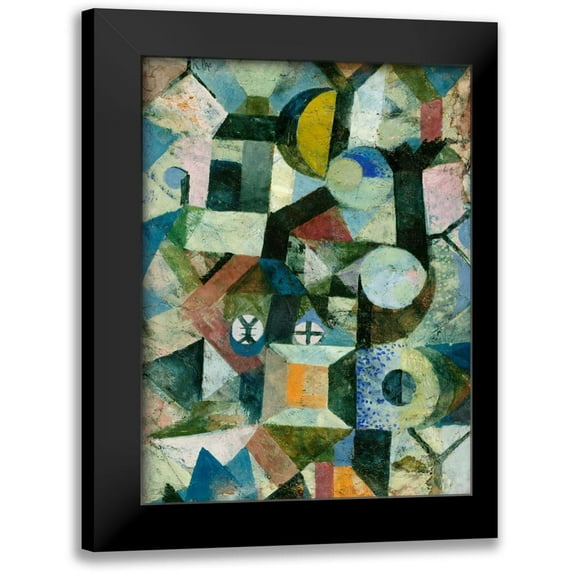 Klee, Paul 15x18 Black Modern Framed Museum Art Print Titled - Composition with the Yellow Half-Moon and the Y