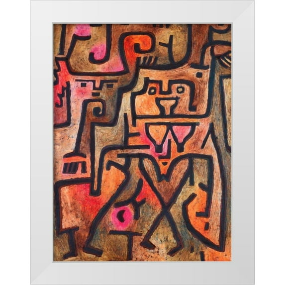 Klee, Paul 19x24 White Modern Wood Framed Museum Art Print Titled - Forest Witches