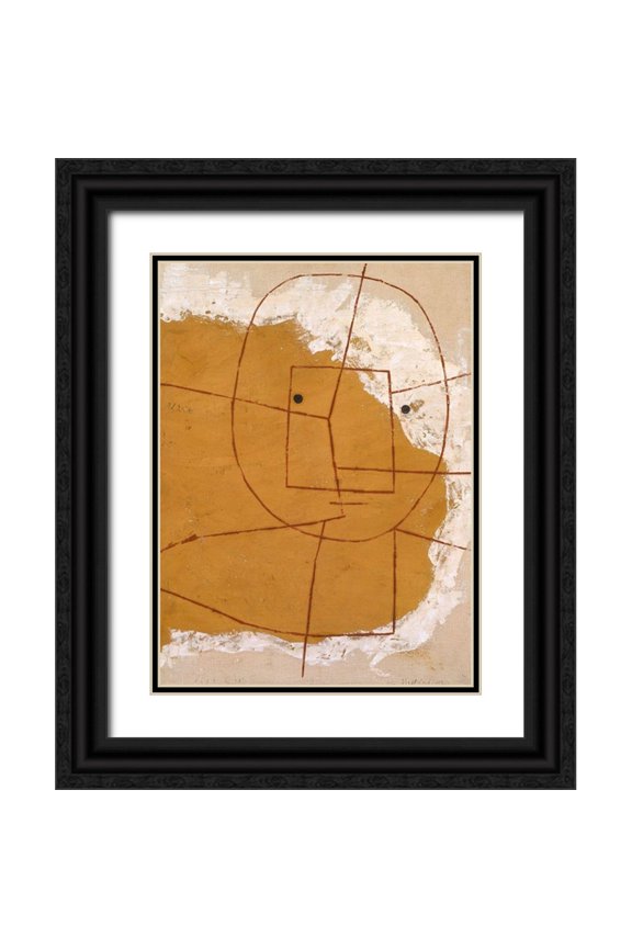 Klee, Paul 25x32 Black Ornate Wood Framed with Double Matting Museum Art Print Titled - One who Understands 1934