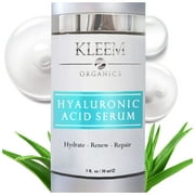 Kleem Organics Hyaluronic Acid Serum for Face with Vitamin C, Vitamin E and Green Tea, Plant-Powered Anti-Aging Hydrating Serum, Best for Firming, Repairing, Moisturizing, Plumping Fine Lines -1 Fl Oz