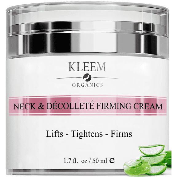 Kleem Organics Neck Firming Cream with Peptides & Retinol - Anti Aging Neck & Décolleté Moisturizer for Sagging Skin, Fine Lines & Wrinkles -1.7 fl oz