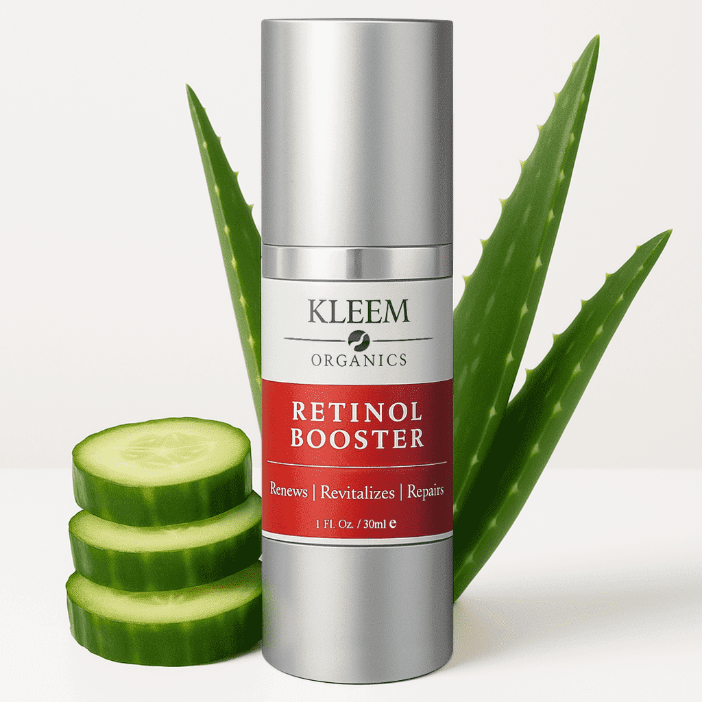 KLEEM ORGANICS Retinol Serum for Face with Hyaluronic Acid & Vitamin E- Anti Wrinkle Night Serum for Uneven Skin, Fine Lines & Dark Spots - 1 fl. oz