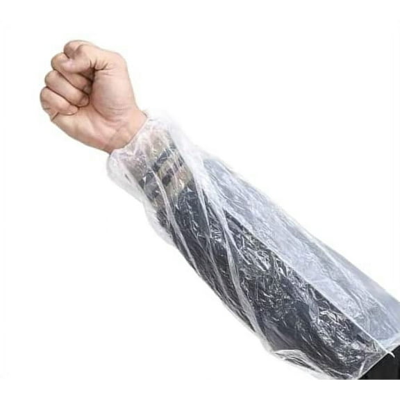 Kleen Chef Disposable Arm Sleeves with Elastic Ends, Clear, Pack of 100