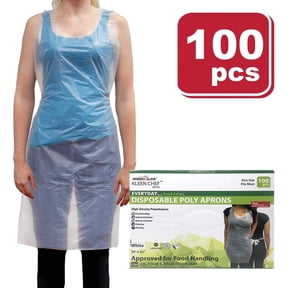 Kleen Chef Disposable Food Handling Light Poly Aprons, OSFM (100 per Box), Food Service Aprons for Cooking & Kitchen