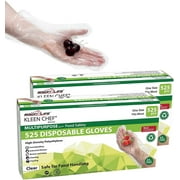 Kleen Chef Disposable Food Handling Poly Gloves, 525 per Box (1050 Pcs), 11.75" Long Cuff Clear Gloves for Food Prep & Service - One Size
