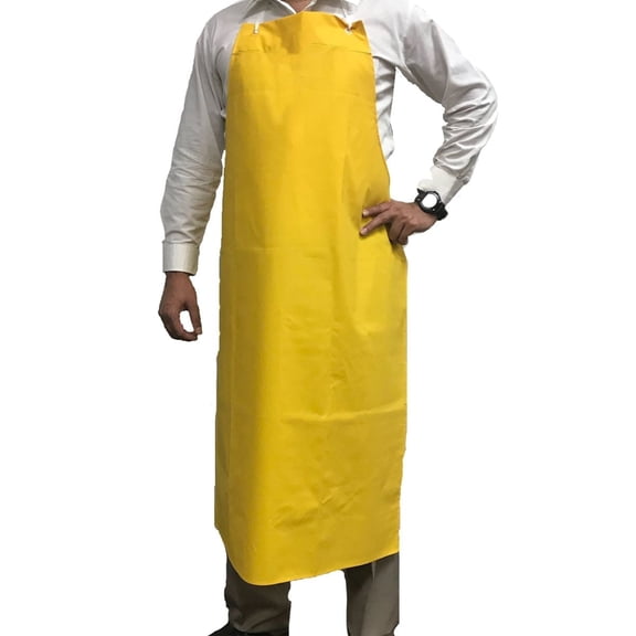Kleen Chef Vinyl Bib Apron with Adjustable Neck, Waterproof and Oilproof, Small, Yellow
