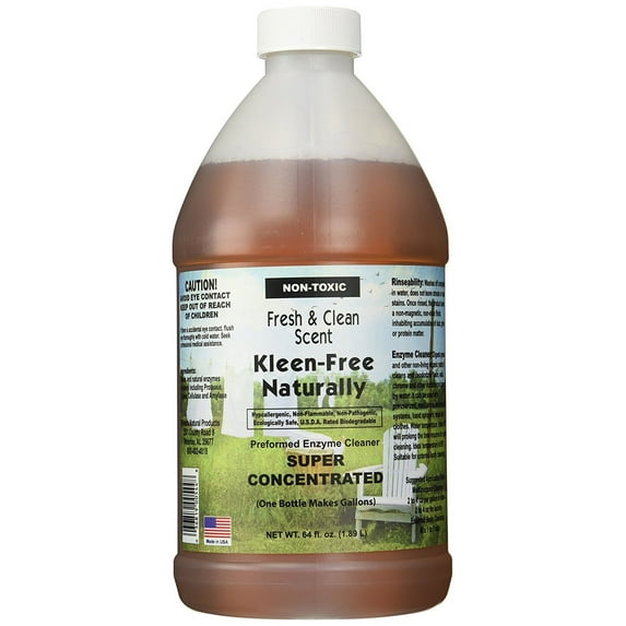 Kleen-Free Naturally Preformed Enzyme Cleaner (Fresh and Clean Scent, 64-Ounce Concentrate)