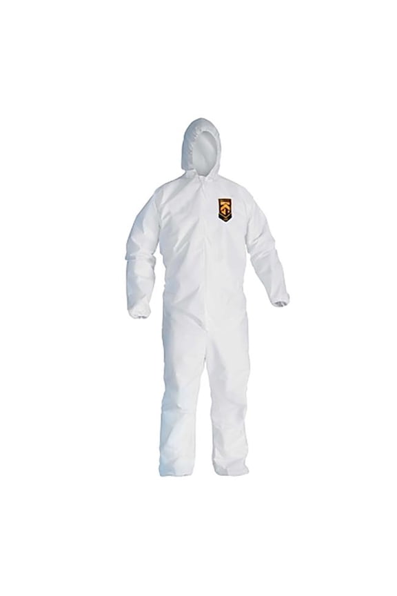 Kleen Guard 412-49113 A20 Breathable Particle Protection Coveralls - Zipper Front - White, Large - Pack of 24