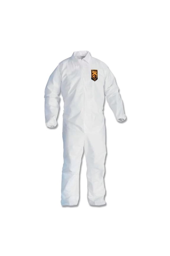 Kleen Guard 412-49103 A20 Breathable Particle Protection Coveralls - Zipper Front - White, Large - Pack of 24