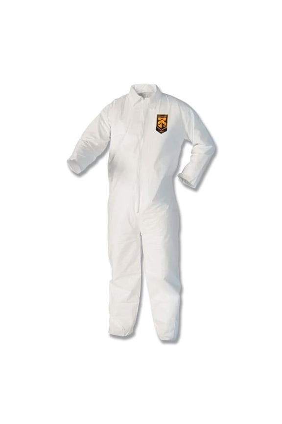 Kleen Guard 412-44304-3 A40 Liquid & Particle Protection Coveralls - Zipper Front - White - Extra Large