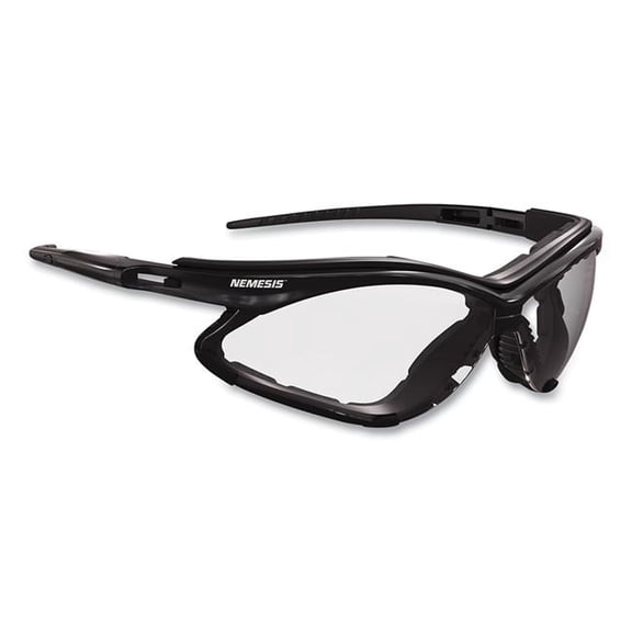 Kleen Guard 412-65335 Nemesis Safety Glasses, Clear Lens Tint, Polycarbonate, Anti-Fog, Black Frame with Foam Gasket