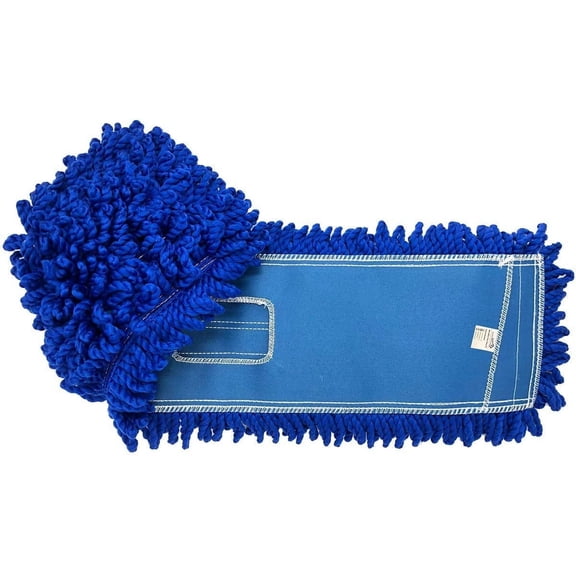 Kleen Handler 24" Microfiber Dust Mop Head Refill, Medium Washable Commercial Mop Head Replacement, Blue (Pack of 1)