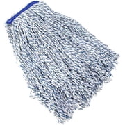 Kleen Handler Cut End Finish Mop Head Replacement Refill, 1-Pack, 1.25" Universal Headband, White/Blue