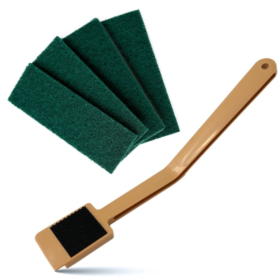 Kleen Handler EZ Scrub Slicer Cleaning Tool with 4 Replacement Pads, Heavy Duty Electric Blade & Deli Slicer Cleaner, Safe Mandolin Scrubber Kit for Commercial & Home Use