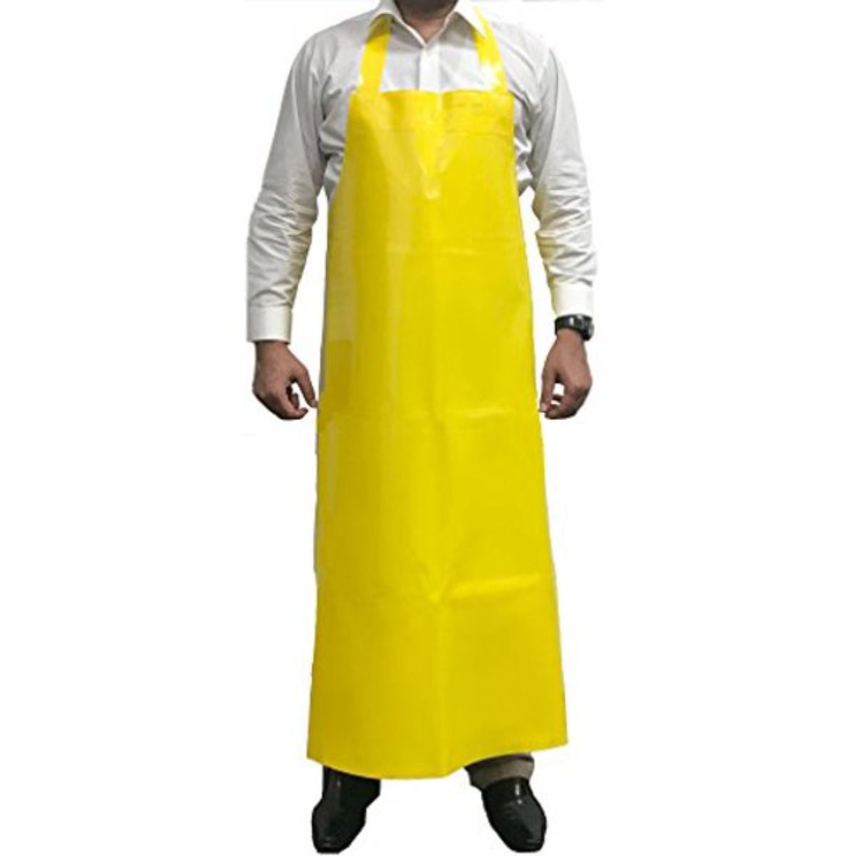Yellow Heavy Duty Waterproof TPU Bib Apron, Adjustable Neck