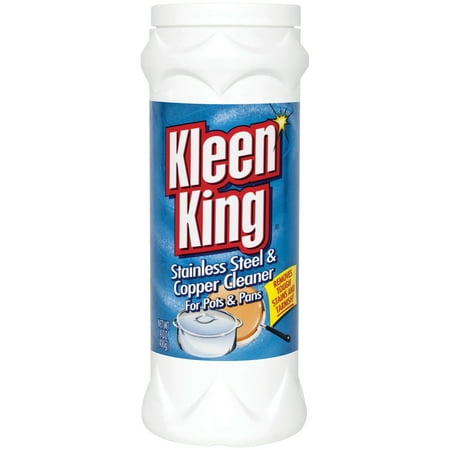 Kleen KingÂ® Stainless Steel & Copper Cleaner Powder for Pots & Pans 14 oz. Shaker
