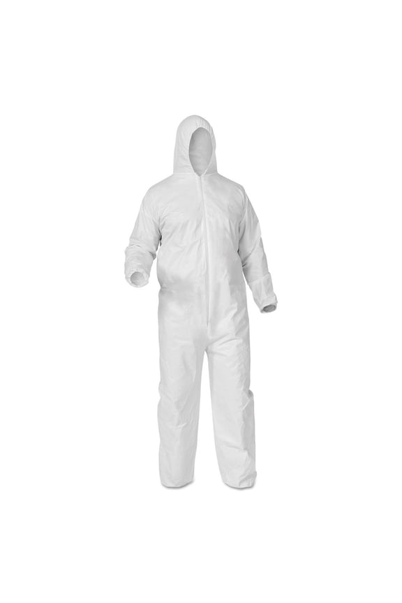 38939 A35 Liquid and Particle Protection Coveralls Hooded - X-Large, White (25/Carton)