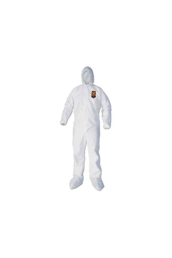 A40 Elastic-Cuff, Ankle, Hood and Boot Coveralls, X-Large, White, 25/Carton -KCC44334
