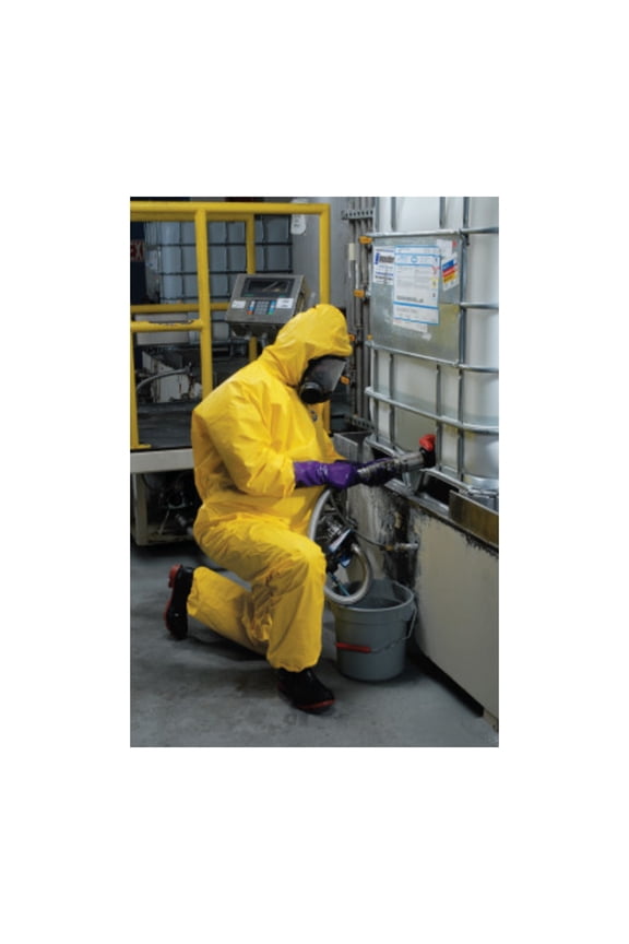 KleenGuard A70 Chemical Splash Protection Coveralls, Yellow, 3XL, Hood - 12 CA (412-09816)