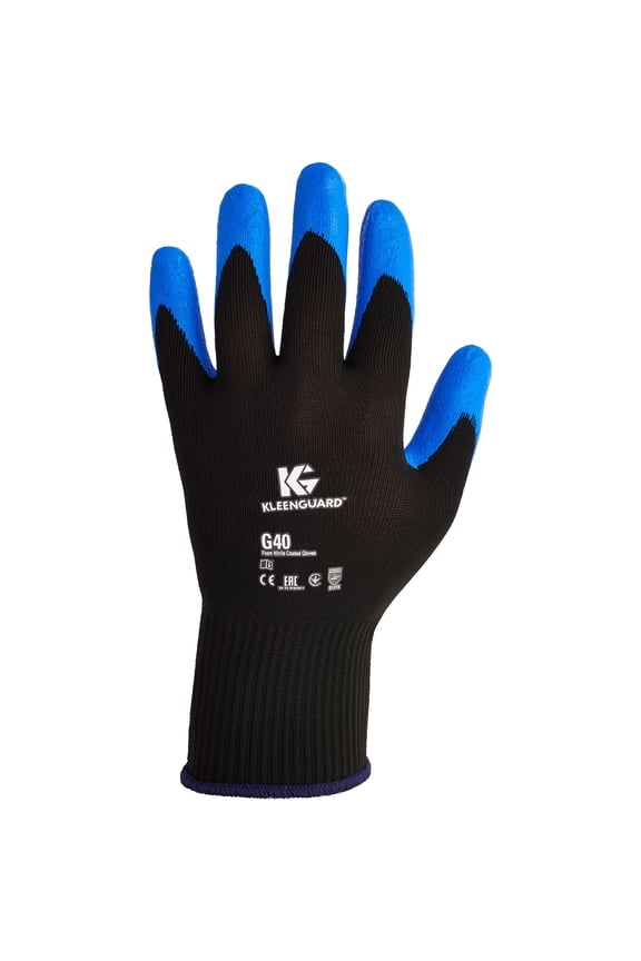 G40 Nitrile Coated Gloves, 220 mm Length, Small/Size 7, Blue, 12 Pairs -KCC40225