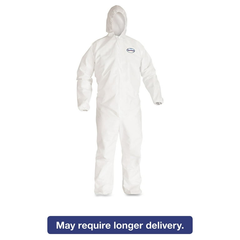 A40 Elastic-Cuff and Ankles Coveralls, White, Large, 25/Carton A40 Elastic-Cuff and Ankles Coveralls, White, Large, 25/Carton