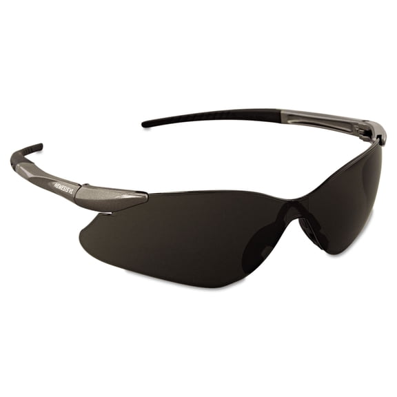 KleenGuard (formerly Jackson Safety) Nemesis VL Safety Sunglasses (25704), Sporty Frameless Design, UV Protection, Scratch Resistant, Smoke Lens with Gunmetal Temples