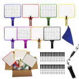 KleenSlate Rectangular Dry-Erase Whiteboards, 7 1/2" x 9 1/2", Assorted Colors, Set Of 10