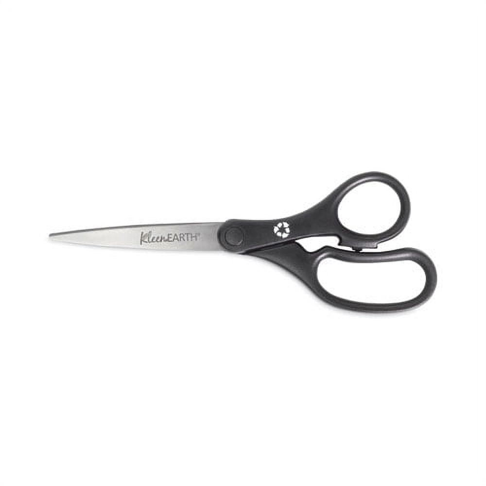 Kleenearth Basic Plastic Handle Scissors, 8" Long, 3.25" Cut Length, Black Straight Handle | Bundle of 10 Each