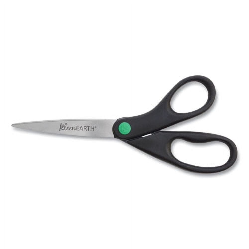 Kleenearth Scissors, 8" Long, 3.25" Cut Length, Black Straight Handles, 2/pack | Bundle of 10 Packs