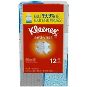 Kleenex Anti-Viral 3-Ply Facial Tissue - Cube boxes, 12 Pack, 60 Tissues