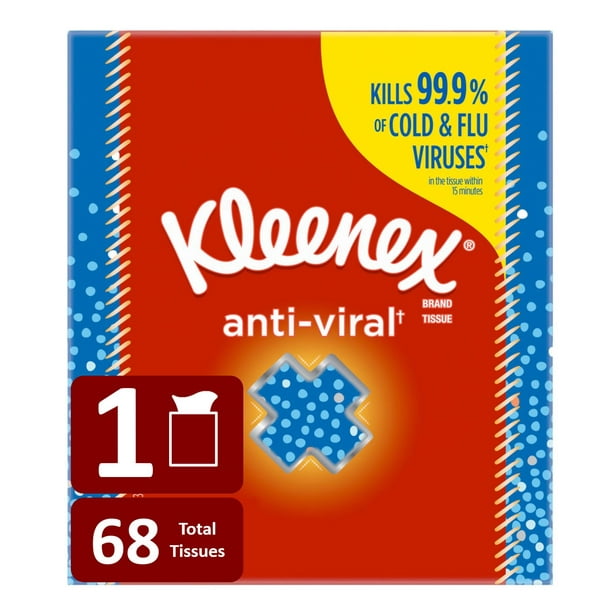 Kleenex Anti Viral Facial Tissues Cube Box 68 Tissues per Box Walmart Business Supplies